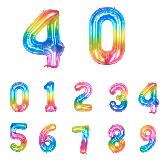 Giant Rainbow Number Balloon