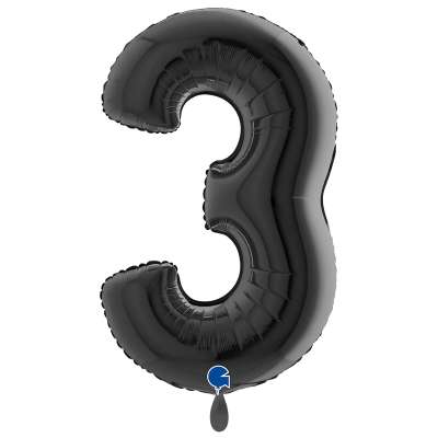 Giant Number Balloon Black