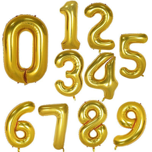 Giant Number Balloon Gold
