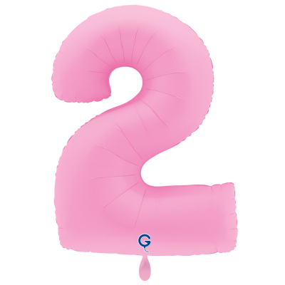 Giant Number Balloon Soft Matte Sakura Pink