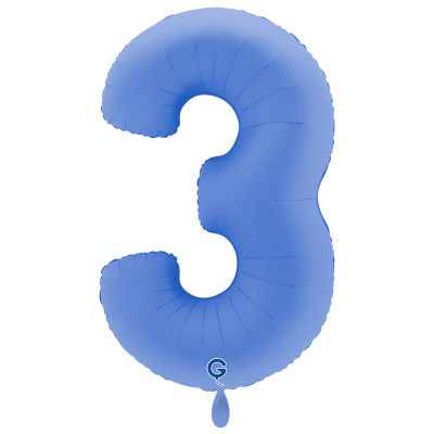 Giant Number Balloon Soft Matte Lotus Blue