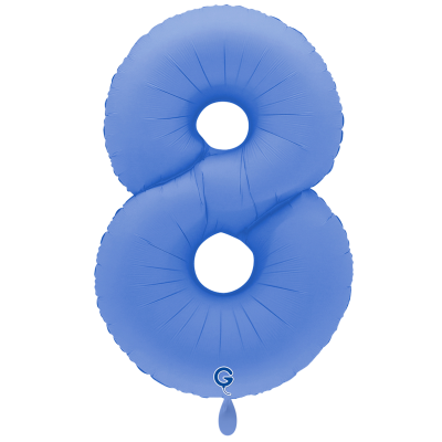 Giant Number Balloon Soft Matte Lotus Blue