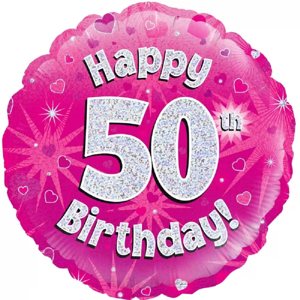Happy Birthday Pink Holographic