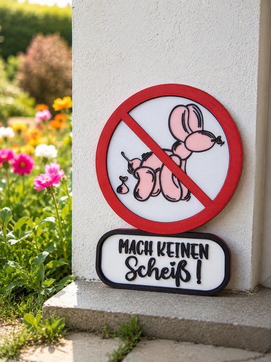 „MACH KEINEN SCHEIß!“ – Das etwas andere Gartenschild
