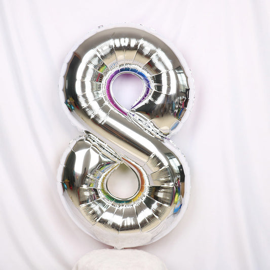 Giant Number Balloon Silver